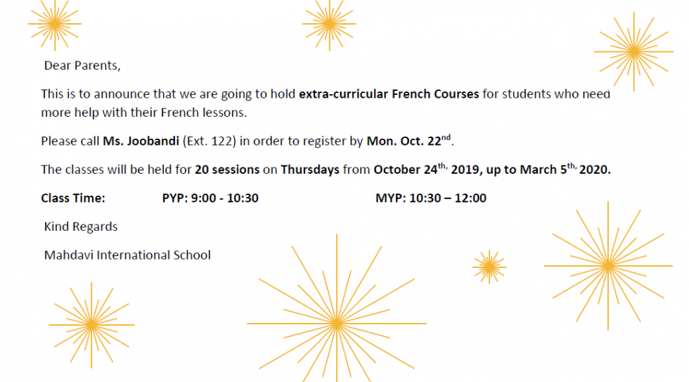 Extracurricular French Courses